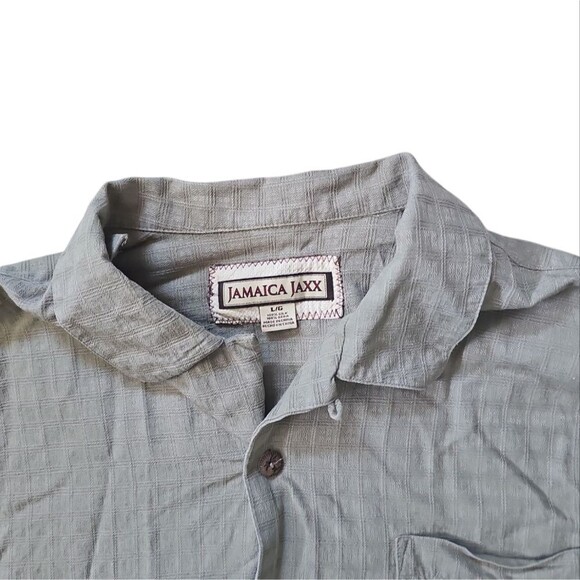 Jamaica Jaxx 100% Silk Casual Button Front Shirt Sz L Tropical Coastal Resort - Picture 5 of 16